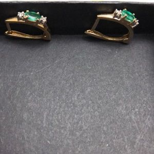 Real gold, diamond and stones earrings.